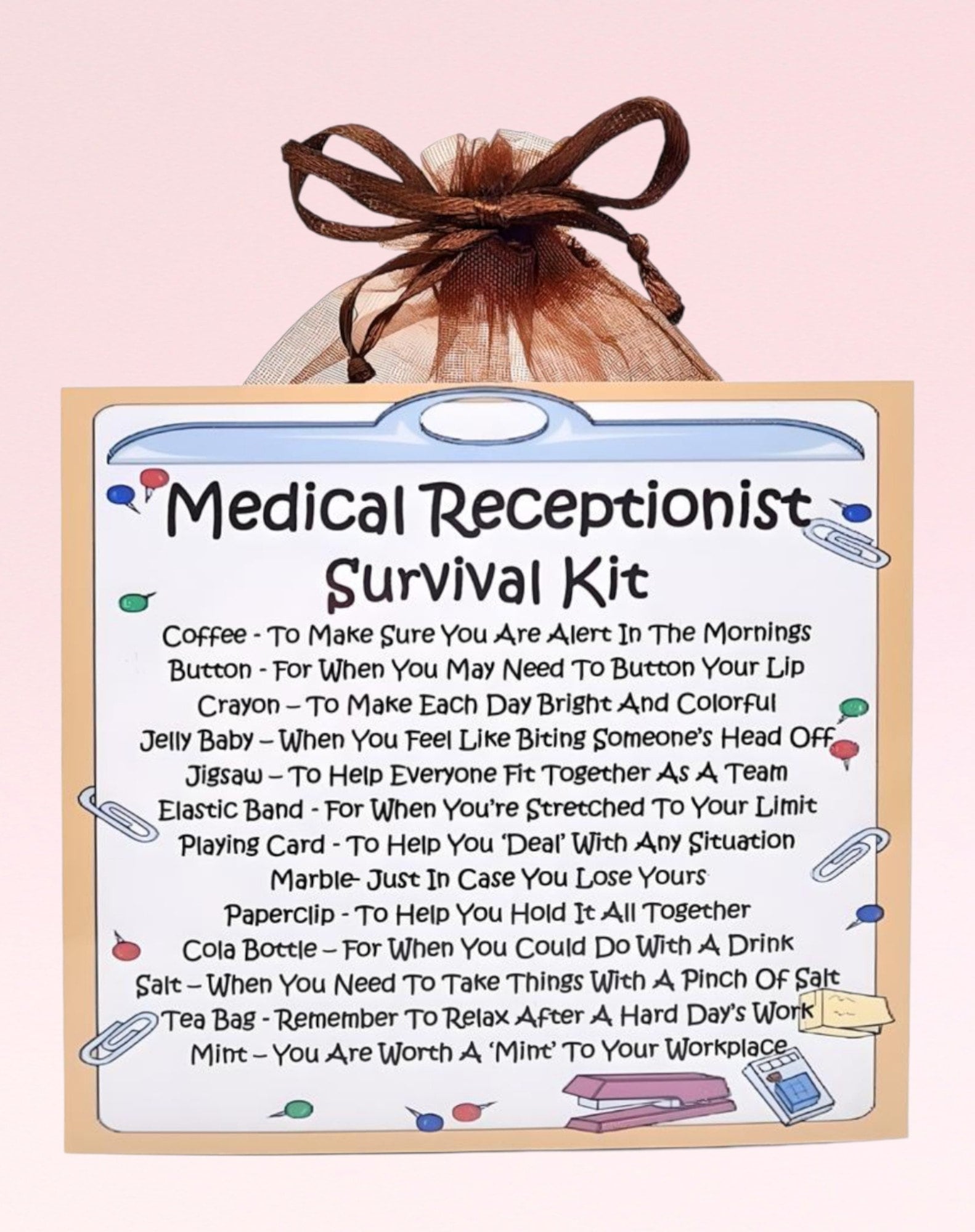 Kit di sopravvivenza per receptionist medici Divertente regalo