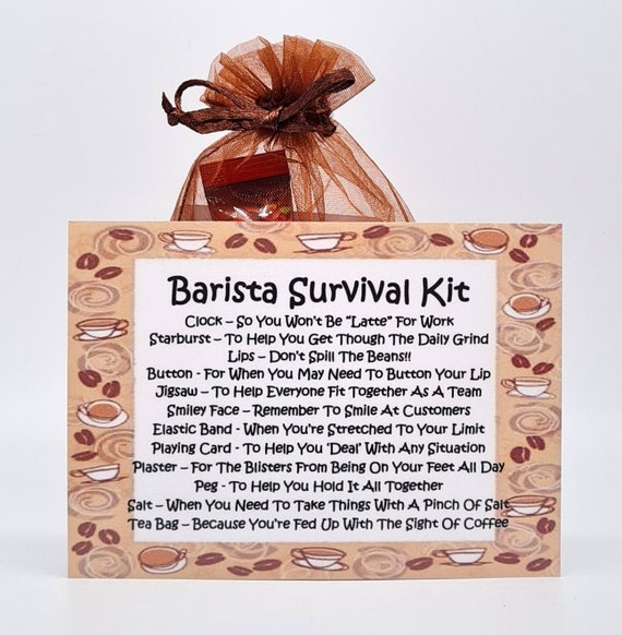 Barista's Survival Kit Fun, Novelty Gift & Card Xmas Present Birthday  Greeting Cards Unique Gift for a Barista Secret Santa 