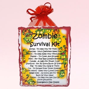 Kit de supervivencia para zombis ~ Regalo divertido y novedoso y alternativa a las tarjetas / Regalo de cumpleaños / Tarjetas de felicitación / Regalo para amantes de los zombis / Regalo personalizado