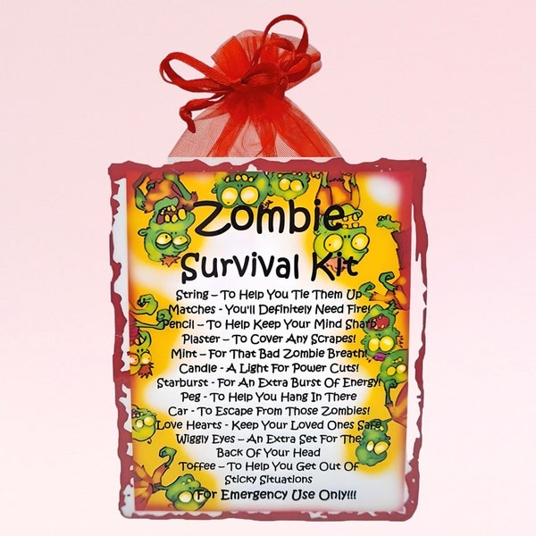 Zombie Survival Kit ~ Fun Novelty Gift & Card Alternative | Birthday Present | Greeting Cards | Zombie Lover Gift | Personalised Keepsake