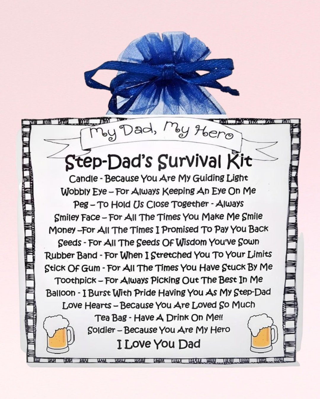 Stepdad's Survival Kit Fun Novelty Gift & Card Birthday Present