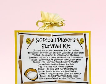 Softball Player's Survival Kit ~ Fun Novelty Gift & Card | Birthday Present | Greeting Cards | Personalised Gift | Keepsake