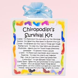 Trousse de survie pour podologue ~ Alternative amusante pour le cadeau et la carte | Cadeau d'anniversaire | Cartes de voeux | Cadeau personnalisé pour un podologue