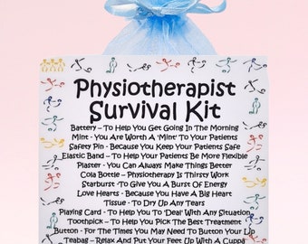 Physiotherapist Survival Kit ~ Fun Novelty Gift & Card | Birthday Present | Greeting Cards | Thank You | Physiotherapist Gift | Keepsake