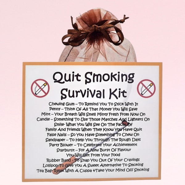 Quit Smoking Survival Kit ~ Fun Novelty Gift | Birthday | Greeting Cards | Good Luck | Funny Quit Smoking Gift | Keepsake