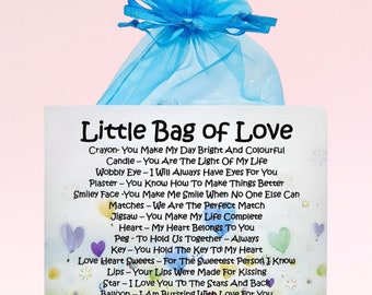 Little Bag of Love NEW ~ Unique Fun Novelty Gift & Greetings Card Alternative | Keepsake | Personalised Valentine's Gift | Send Love