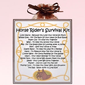 Reiter-Survival-Kit ~ lustiges Geschenk & Karte | Geburtstagsgeschenk | Grußkarten | Personalisiertes Geschenk Andenken für einen Pferdeliebhaber