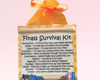 Finals Survival Kit ~ Fun Novelty Gift and Card | Exam Good Luck Present | Good Luck Greetings Card & Personalised Keepsake