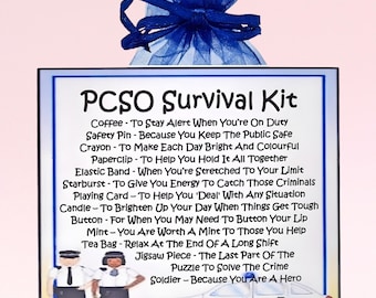 Kit de supervivencia para PCSO ~ Regalo novedoso y divertido, alternativa a las tarjetas / Regalo de cumpleaños / Tarjetas de felicitación / Regalo personalizado para un PCSO / Recuerdo