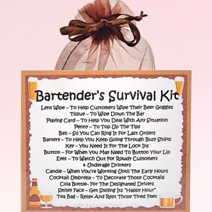 Kit di sopravvivenza del barista ~ Divertente regalo originale e alternativa alla carta / regalo di compleanno / biglietti di auguri / ringraziamento / ricordo personalizzato