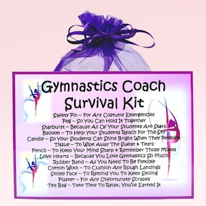 Kit de sobrevivência para treinador de ginástica ~ Presente divertido e novidade e alternativa para cartão | Presente de aniversário | Cartões comemorativos | Obrigado | Lembrança personalizada