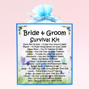 Kit di sopravvivenza per sposi (blu) ~ Regalo di nozze originale, divertente e originale, e ricordo / Unione civile / Regalo personalizzato per sposi novelli