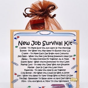 Kit de survie pour nouvel emploi Alternative amusante pour le cadeau et la carte Cartes de voeux Bonne chance Cadeau d'adieu Félicitations pour votre nouvel emploi Souvenir image 5