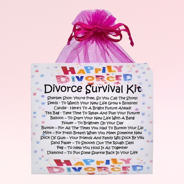 Divorce Survival Kit ~ Fun Novelty Gift & Card | Present | Greeting Cards | Break Up | Divorce Card | Personalised Keepsake