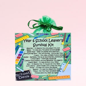 Kit di sopravvivenza per diplomati di sesta elementare ~ Divertente regalo originale e alternativa alla carta / Biglietti di auguri / Regalo unico personalizzato per diplomati
