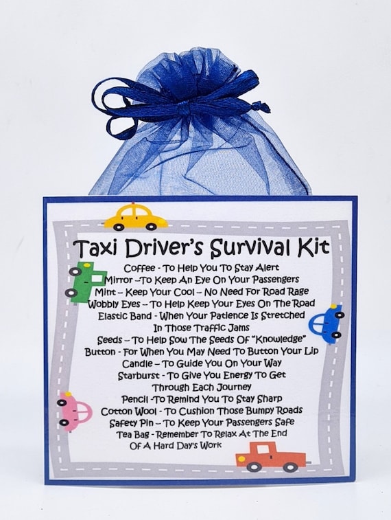 Taxi Driver's Survival Kit Fun Novelty Gift & Card Keepsake Secret Santa 