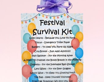 Festivaloverlevingspakket ~ Leuk nieuwigheidscadeau en aandenken voor een festivalliefhebber | Gepersonaliseerde cadeau | Verjaardagscadeau | Cadeaus als aandenken voor festivals