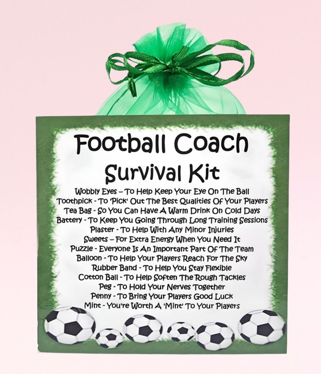 Football Coach Survival Kit ~ Fun Novelty Gift & Card | Birthday Gift ...