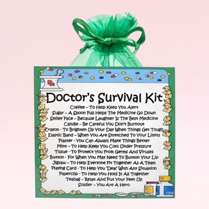 Doctor's Survival Kit ~ Fun Novelty Gift & Card Alternative | Birthday Present | Greeting Cards | Personalised Gift for a Doctor | Keepsake