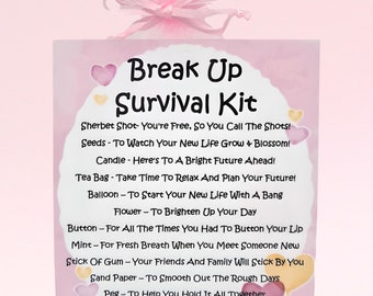 Break Up Survival Kit ~ Fun Novelty Gift & Card Alternative | Greeting Cards | Unique Personalised Gift | Break up | Divorce | Cheer Up Gift