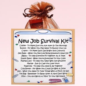 Kit de survie pour nouvel emploi Alternative amusante pour le cadeau et la carte Cartes de voeux Bonne chance Cadeau d'adieu Félicitations pour votre nouvel emploi Souvenir image 1