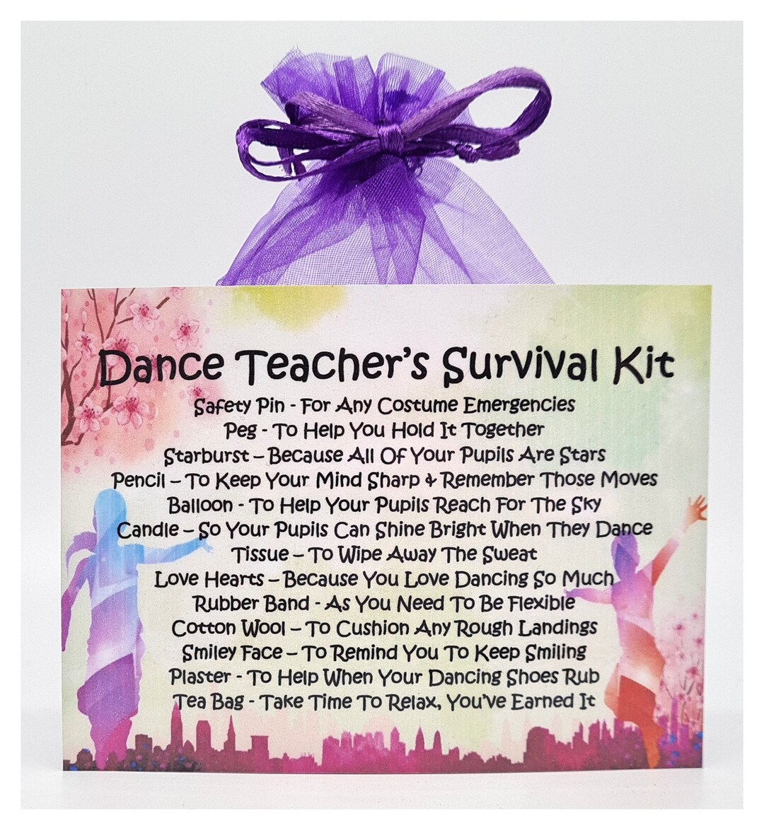 Dance Teacher's Survival Kit Fun, Novelty Gift &amp; Card Xmas Present ...