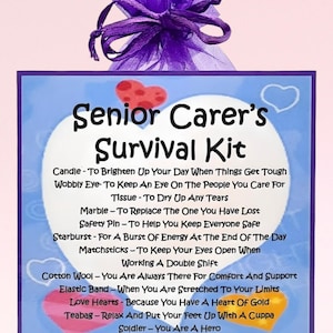 Trousse de survie pour aidant naturel ~ alternative amusante au cadeau et à la carte | Cadeau d'anniversaire | Cartes de voeux |  Cadeau personnalisé | Souvenir