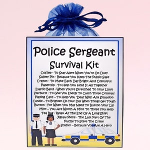 Kit de survie pour sergent de police ~ alternative amusante au cadeau et à la carte | Cadeau d'anniversaire | Cartes de voeux | Cadeau souvenir personnalisé
