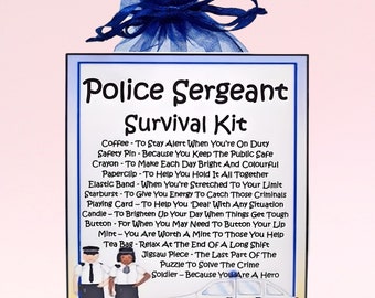 Kit de supervivencia para sargento de policía ~ Regalo divertido y novedoso, alternativa a las tarjetas, regalo de cumpleaños, tarjetas de felicitación y recuerdo personalizado.