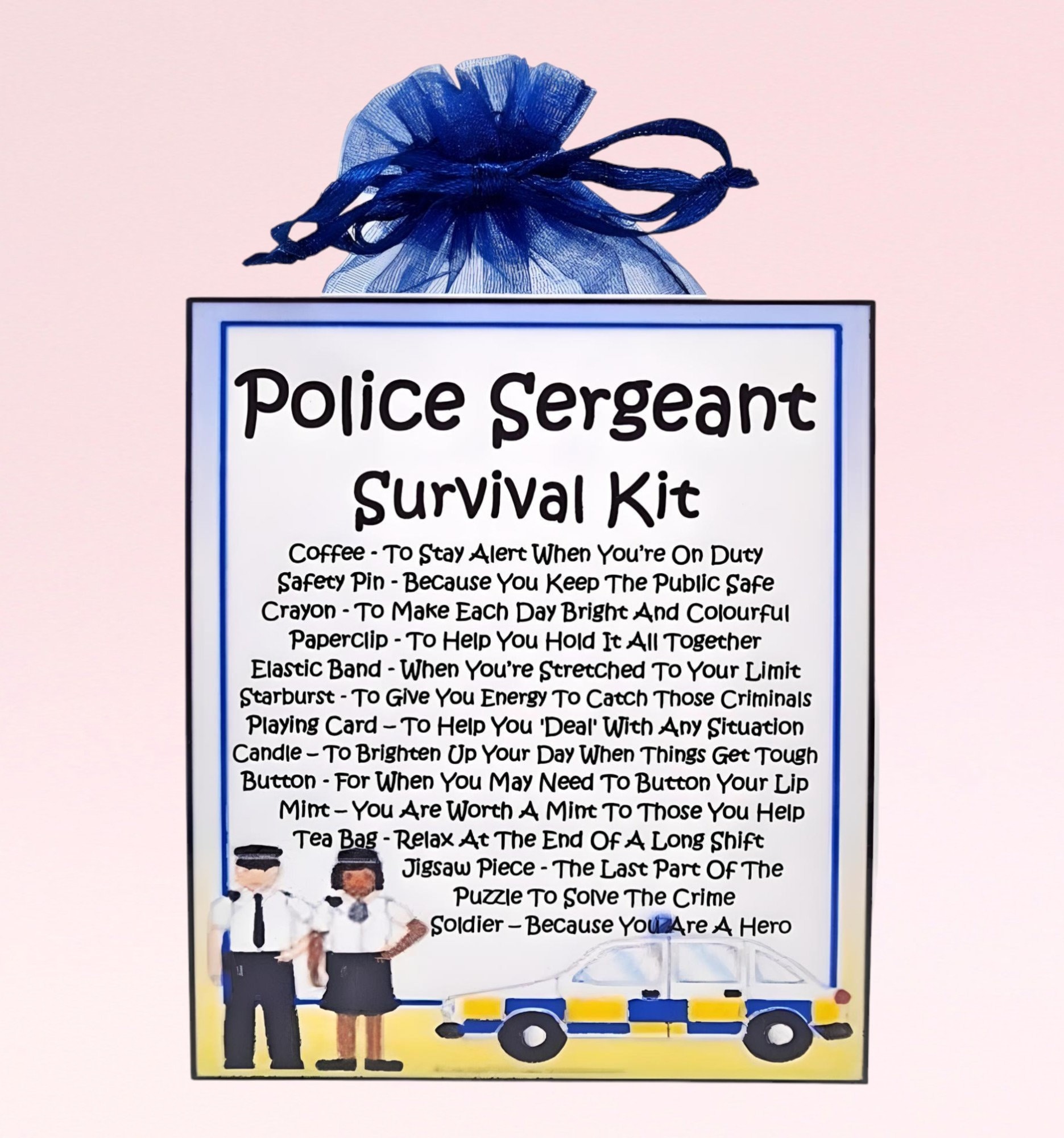 Police Sergeant Survival Kit ~ Fun Novelty Gift & Card Alternative Birthday Present Greeting Cards Personalised Keepsake Gift