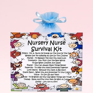 Kit de survie pour infirmière de chambre d'enfant ~ Alternative amusante aux cadeaux et cartes | Cadeau d'anniversaire | Cartes de voeux | Merci | Cadeau personnalisé unique