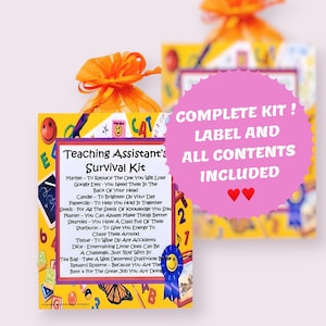 Teaching Assistant's Survival Kit ~ Fun Novelty Gift & Card | Birthday Present | Greeting Cards | Personalised Thank You Teacher Gift