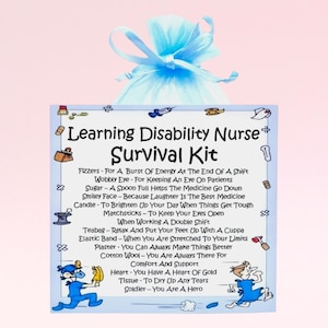 Krankenschwester mit Lernbehinderung, Survival Kit ~ Lustiges Geschenk & Karte | Geburtstagsgeschenk | Grußkarten | Personalisiertes Dankeschön Geschenk