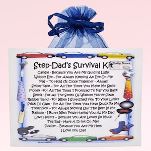 Kit de survie pour beau-père NOUVEAU ~ Cadeau et carte fantaisie | Cadeau d'anniversaire | Cartes de voeux | Cadeau personnalisé pour papa | Fête des pères