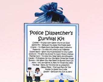 Kit de supervivencia para despachador de policía ~ Regalo divertido y novedoso, alternativa a las tarjetas, regalo de cumpleaños, tarjetas de felicitación, regalo policial personalizado