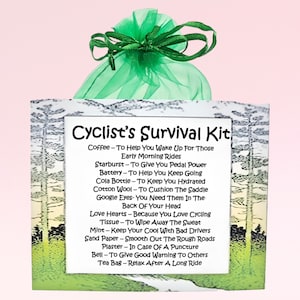 Trousse de survie pour cycliste ~ Cadeau et carte fantaisie | Cadeau d'anniversaire | Cartes de voeux | Cadeau pour un cycliste | Souvenir personnalisé