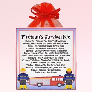 Fireman's Survival Kit ~ Fun Novelty Gift & Card Alternative | Birthday Present | Greeting Cards | Personalised Gift for a Fireman