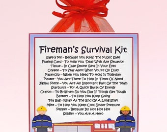 Fireman's Survival Kit ~ Fun Novelty Gift & Card Alternative | Birthday Present | Greeting Cards | Personalised Gift for a Fireman