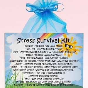Stress Survival Kit ~ Spaß Nachdenklich Fürsorgliches Sentimental Geschenk | Andenken | Grußkarten | Senden Sie Umarmungen | Aufmunterung Geschenk | Personalisiertes Geschenk