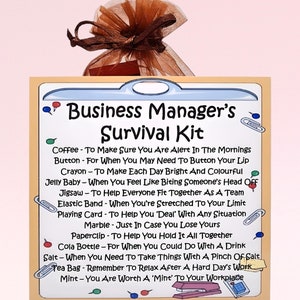 Kit de sobrevivência do gerente de negócios ~ Presente de novidade divertido e alternativa de cartão | Presente de aniversário | Cartões comemorativos | Presente personalizado para gerente