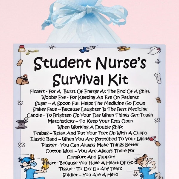 Student Nurse's Survival Kit ~ Fun Novelty Gift & Card | Birthday Present | Greeting Cards | Student Nurse Gift | Personalised Keepsake