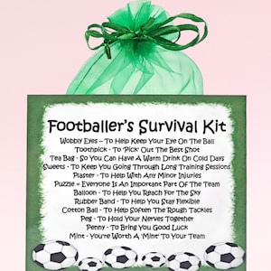 Kit di sopravvivenza per calciatori ~ Divertente regalo e biglietto di auguri / regalo di compleanno / biglietti di auguri / regalo personalizzato / ricordo