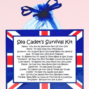 Sea Cadet's Survival Kit ~ Leuk nieuw cadeau en kaartalternatief | Verjaardagscadeau | Wenskaarten | Gepersonaliseerde geluksherinnering