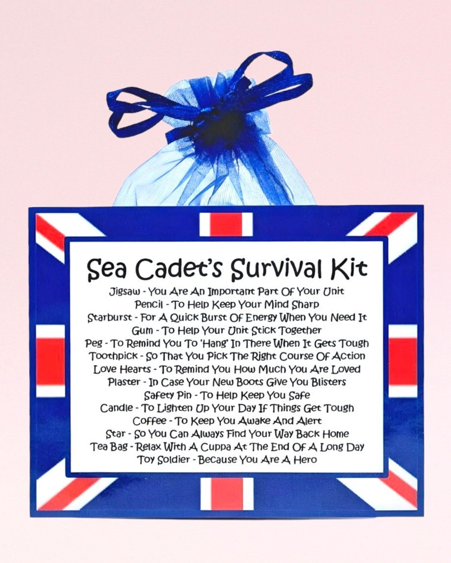 Sea Cadet's Survival Kit ~ Fun Novelty Gift & Card Alternative | Birthday Present | Greeting Cards | Personalised Good Luck Keepsake