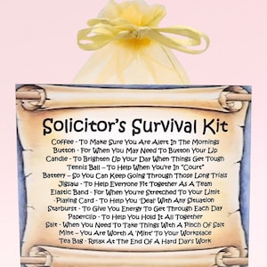 Trousse de survie pour avocat ~ Cadeau et carte fantaisie | Cadeau d'anniversaire | Cartes de voeux | Cadeau personnalisé pour un avocat | Souvenir