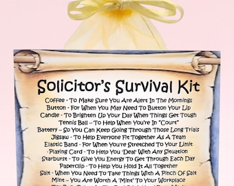 Solicitor's Survival Kit ~ Fun Novelty Gift & Card | Birthday Present | Greeting Cards | Unique Personalised Gift for a Solicitor | Keepsake