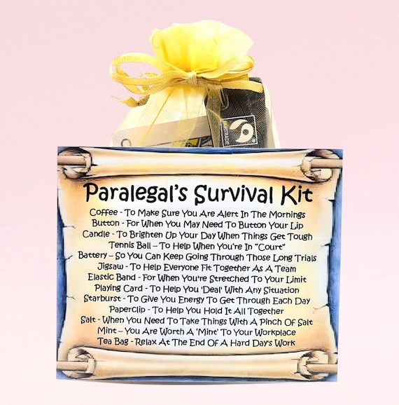 Paralegal's Survival Kit ~ Fun Novelty Gift & Card Alternative | Birthday Present | Greeting Cards | Thank You | Personalised Paralegal Gift