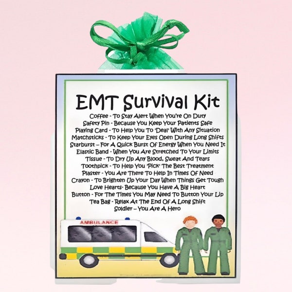 EMT Survival Kit ~ Fun Novelty Gift & Card Alternative | Birthday Present | Greeting Cards | Unique Personalised Gift for an EMT