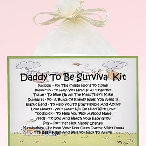 Daddy To Be Survival Kit ~ Fun Novelty Gift & Card Alternative | New Dad Present | Greeting Cards | Unique Personalised Keepsake Gift
