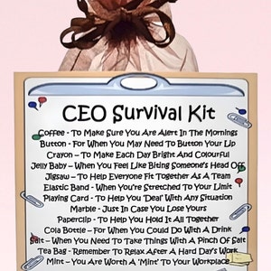 CEO Survival Kit ~ Fun Novelty Gift & Card Alternative | Birthday Present | Greeting Cards | Unique Personalised CEO Gift